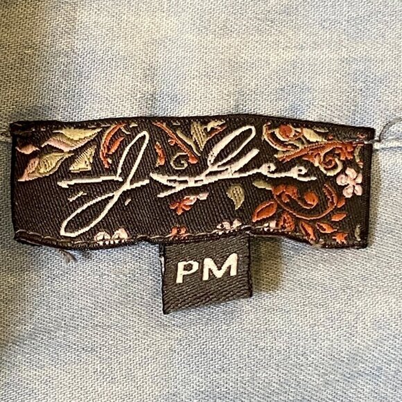 J. Gee Full Zip Denim Shirt Dress Sz PM Light Blue #350B - Picture 6 of 8